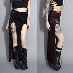 Moda gótica, vestido de cóctel - sudadera, vestido, ropa, hombro: moda gótica,  conjuntos de vestido gótico  