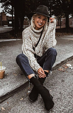 Ropa de invierno, Moda de calle: trajes de invierno,  Pantalones ajustados,  Ideas de ropa de calle,  Gorro de lana  