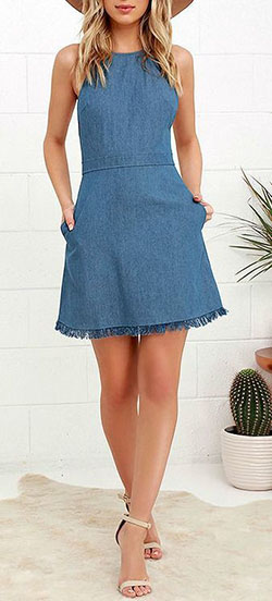Vestidos estilo americano chambray, vestido skater negro: Atuendos Informales,  Trajes juveniles  