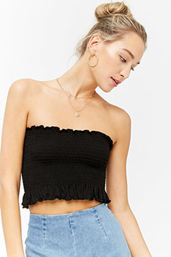 Lindas camisas con top de tubo: top corto,  Camisa sin mangas,  Parte superior del tubo,  Vestido sin tirantes,  Traje de tops de tubo  