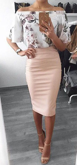 Outfits con falda lápiz verano: vestidos de coctel,  Falda de tubo,  Trajes de moda,  Falda Tubo,  Atuendos Informales  