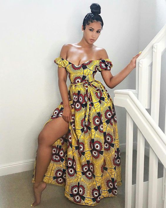 Absolutamente caliente vestido de Ankara con estampado de cera africana para boda: vestidos africanos,  Programa de televisión,  camarones asos,  vestido largo ankara  