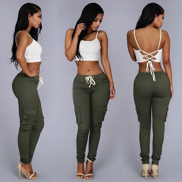 Echa un vistazo a las mujeres delgadas, pantalones ajustados: Pantalones ajustados,  Atuendos Informales,  Objetivos del cuerpo  